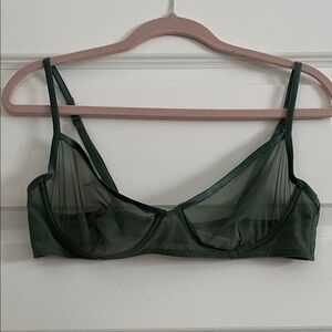 Elegant Sheer Green Underwired bra